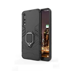 Microcase Huawei P20 Pro Batman Serisi Yüzük Standlı Armor Siyah Kılıf