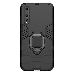 Microcase Huawei P20 Pro Batman Serisi Yüzük Standlı Armor Siyah Kılıf