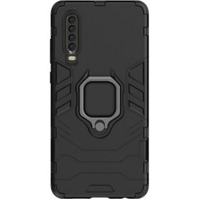 Microcase Huawei P30 Batman Serisi Yüzük Standlı Armor Siyah Kılıf