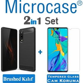 Microcase Huawei P30 Brushed Cam silikon Kılıf