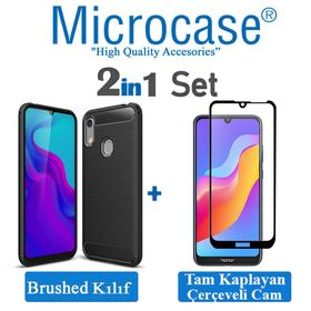 Microcase Huawei P30 Brushed Carbon Fiber Silikon Siyah Kılıf
