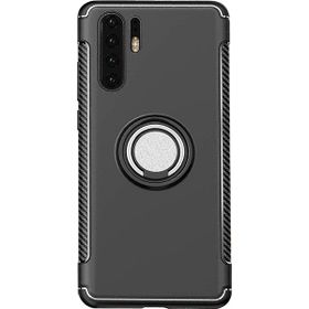 Microcase Huawei P30 Pro Yüzük Standlı Armor Silikon Siyah Kılıf