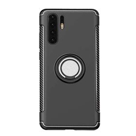 Microcase Huawei P30 Pro Yüzük Standlı Armor Silikon Siyah Kılıf