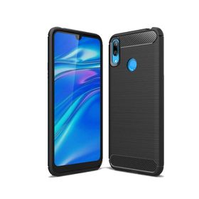 Microcase Huawei Y7 2019 Brushed Carbon Fiber Silikon Kılıf