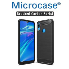 Microcase Huawei Y7 2019 Brushed Carbon Fiber Silikon Kılıf