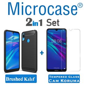 Microcase Huawei Y7 2019 Brushed Carbon Fiber Silikon Kılıf