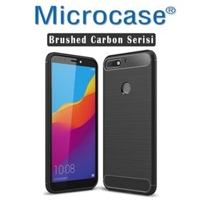 Microcase Huawei Y7 Pro 2018 Brushed Carbon Fiber Silikon Kılıf