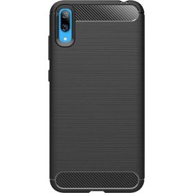 Microcase Huawei Y7 Pro 2019 Brushed Carbon Fiber Silikon Siyah Kılıf