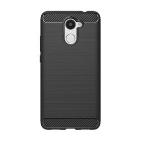 Microcase Huawei Y7 Pro 2019 Brushed Carbon Fiber Silikon Siyah Kılıf