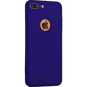 Microcase iPhone 8 Plus Premium Matte Silikon TPU Tempered Cam + Lacivert Kılıf