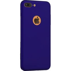 Microcase iPhone 8 Plus Premium Matte Silikon TPU Tempered Cam + Lacivert Kılıf