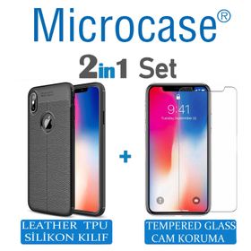 Microcase iPhone XS Max Leather Tpu Silikon Kılıf