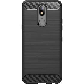Microcase LG K40 Brushed Carbon Fiber TPU Siyah Silikon Kılıf