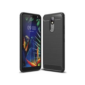 Microcase LG K40 Brushed Carbon Fiber TPU Siyah Silikon Kılıf