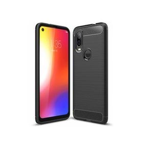Microcase Motorola Moto One Vision Brushed Carbon Fiber TPU Siyah Silikon Kılıf