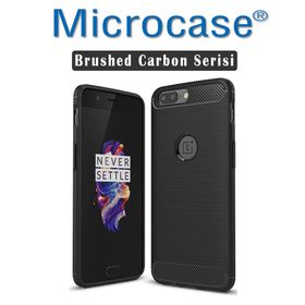 Microcase OnePlus 5 Brushed Carbon Fiber Tpu Silikon Kılıf