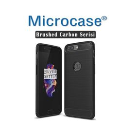 Microcase OnePlus 5 Brushed Carbon Fiber Tpu Silikon Kılıf