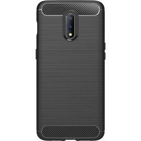 Microcase OnePlus 7 Brushed Carbon Fiber TPU Siyah Silikon Kılıf