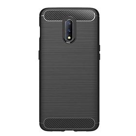 Microcase OnePlus 7 Brushed Carbon Fiber TPU Siyah Silikon Kılıf