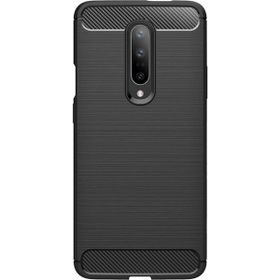 Microcase OnePlus 7 Pro Brushed Carbon Fiber TPU Siyah Silikon Kılıf