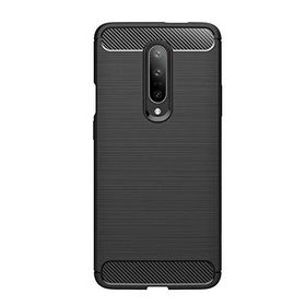 Microcase OnePlus 7 Pro Brushed Carbon Fiber TPU Siyah Silikon Kılıf