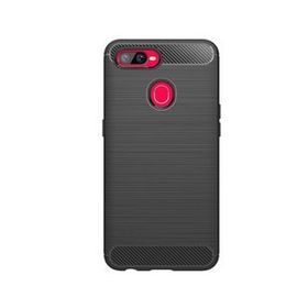 Microcase Oppo AX7 Brushed Carbon Fiber Silikon TPU Siyah Kılıf