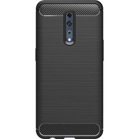 Microcase Oppo Reno Brushed Carbon Fiber Siyah Silikon Kılıf