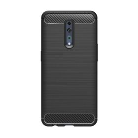 Microcase Oppo Reno Brushed Carbon Fiber Siyah Silikon Kılıf