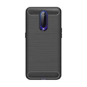 Microcase Oppo RX17 Pro Brushed Carbon Fiber Silikon TPU Siyah Kılıf