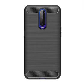 Microcase Oppo RX17 Pro Brushed Carbon Fiber Silikon TPU Siyah Kılıf