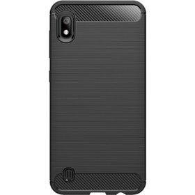 Microcase Samsung Galaxy A10 Brushed Carbon Fiber Silikon Siyah Kılıf