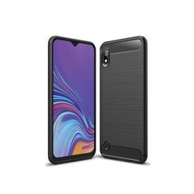 Microcase Samsung Galaxy A10 Brushed Carbon Fiber Silikon Siyah Kılıf