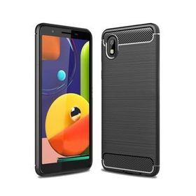 Microcase Samsung Galaxy A10 Brushed Carbon Fiber Silikon Siyah Kılıf