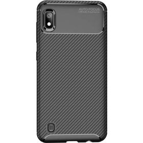 Microcase Samsung Galaxy A10 Maxy Serisi Carbon Fiber TPU Siyah Silikon Kılıf