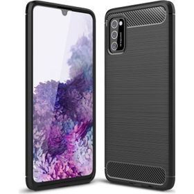 Microcase Samsung Galaxy A20 Brushed Carbon Fiber Siyah Silikon Kılıf
