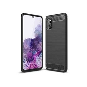 Microcase Samsung Galaxy A20 Brushed Carbon Fiber Siyah Silikon Kılıf
