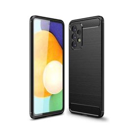 Microcase Samsung Galaxy A23 Brushed Carbon Silikon Siyah Cep Telefonu Kılıfı