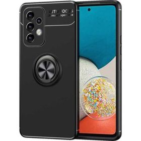 Microcase Samsung Galaxy A23 Focus Serisi Yüzük Standlı Siyah Cep Telefonu Kılıfı