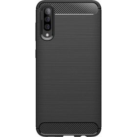 Microcase Samsung Galaxy A50 Brushed Carbon Fiber Silikon Siyah Kılıf
