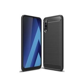 Microcase Samsung Galaxy A50 Brushed Carbon Fiber Silikon Siyah Kılıf
