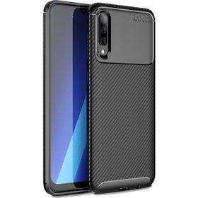 Microcase Samsung Galaxy A50 Maxy Serisi Carbon Fiber TPU Siyah Silikon Kılıf