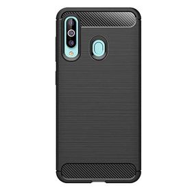 Microcase Samsung Galaxy A60 Brushed Carbon Fiber Siyah Silikon Kılıf