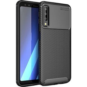Microcase Samsung Galaxy A7 2018 Maxy Serisi Carbon Fiber TPU Siyah Silikon Kılıf
