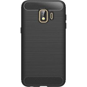 Microcase Samsung Galaxy J2 Core Brushed Carbon Fiber Silikon Siyah Kılıf