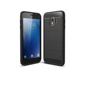 Microcase Samsung Galaxy J2 Core Brushed Carbon Fiber Silikon Siyah Kılıf