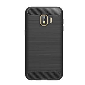 Microcase Samsung Galaxy J2 Core Brushed Carbon Fiber Silikon Siyah Kılıf