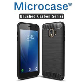 Microcase Samsung Galaxy J2 Core Brushed Carbon Fiber Silikon Siyah Kılıf
