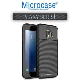 Microcase Samsung Galaxy J2 Core Maxy Serisi Carbon Fiber TPU Siyah Silikon Kılıf