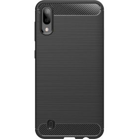 Microcase Samsung Galaxy M10 Brushed Carbon Fiber Silikon Siyah Kılıf