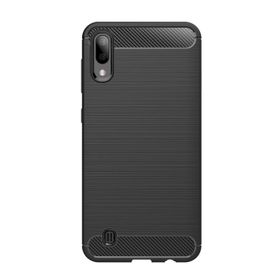 Microcase Samsung Galaxy M10 Brushed Carbon Fiber Silikon Siyah Kılıf
